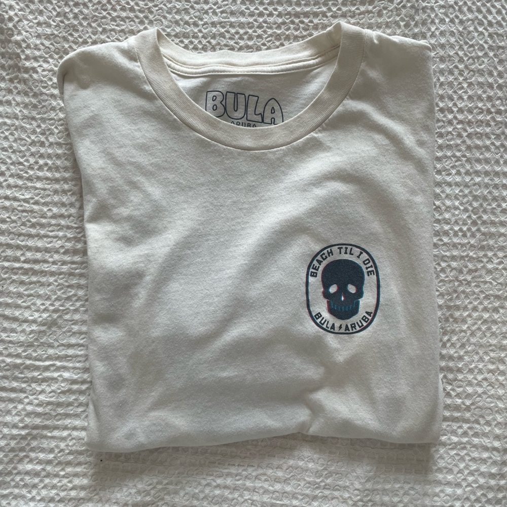Cream Unisex Aruba Beach Tee Size M